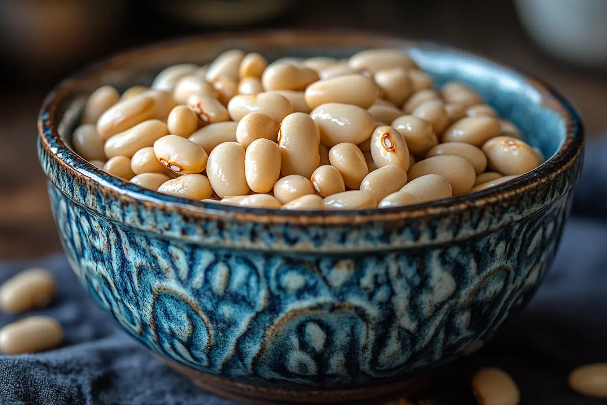 Freshly cooked naturally nutritious northern beans.