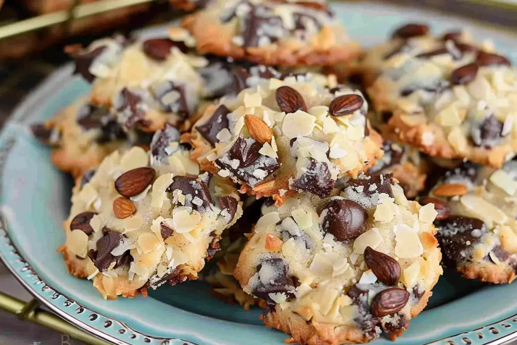 Naturally delicious homemade almond joy cookies on a plate