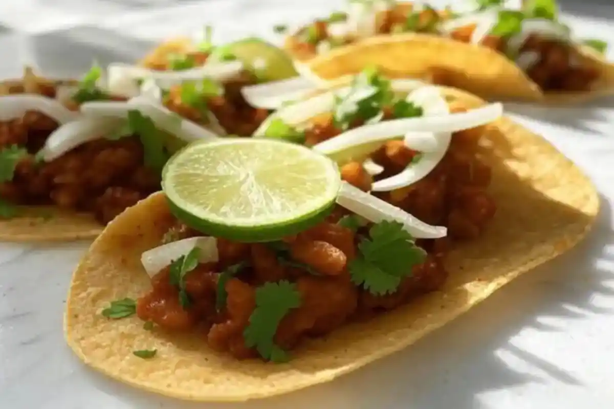 Delicious chorizo tacos with fresh toppings.