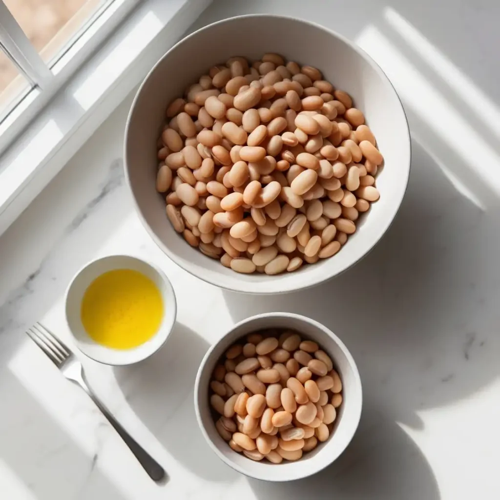 Freshly cooked naturally nutritious northern beans.