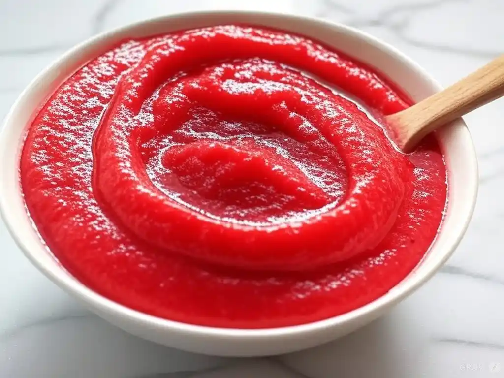 Natural Strawberry Puree in a bowl.