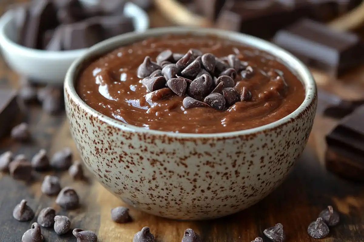 Delicious homemade chocolate gravy in a white bowl.